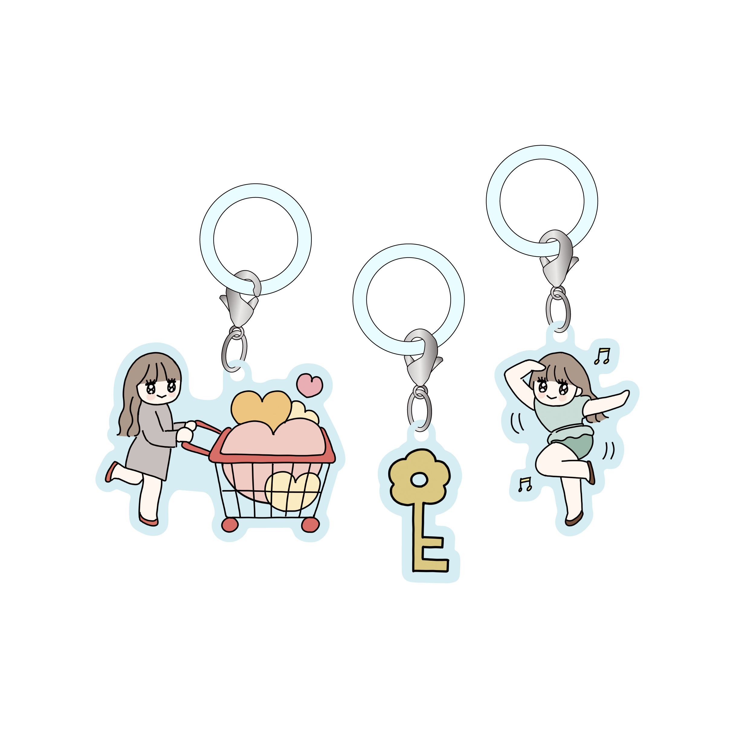 ゆ ランダムチャームキーホルダー セット A.C.E.F.J.P MAGICAL 10 YEARS LANDMARK ランダムチャームキーホルダー